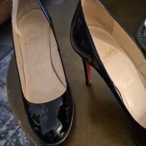 Christian Louboutin Black Patent Leather Pumps with Signature Red Sole